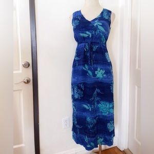 Norton McNaughton Blue Tie Print Size M Dress Rayon Back or Front Tied